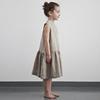 Vestido Regata de Linho para Meninas Verão Sem Mangas Algodão e Linho Vestido de Princesa para Crianças Tamanhos Pequenos e Médios Estilo Coreano Europeu e Americano Saia Evasê
