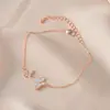Pulsera Deslizante de Moda Estilo Coreano Bañada en Oro Real para Mujer, Estrella de Ocho Puntas de Concha, Pulsera de Cintura Pequeña, Joyería de Mano con Circonita Microincrustada