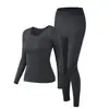 Capa base de belleza ultrafina Ropa interior térmica para mujer Ropa de otoño Conjunto de pantalones de otoño Capa base invisible sin costuras que genera calor Invierno