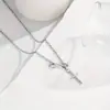 Collar Cruz Símbolo de la Infinitud Figura de Ocho Suerte Simple Estilo Europeo y Americano Cadena para Clavícula Joyería Xiyin Venta al por Mayor Transfronteriza Gota a Gota