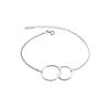 Pulsera de Plata de Ley S925 de Doble Anillo Geométrico Minimalista Coreano INS Personalidad Temperamento Joyería de Pulsera de Doble Anillo para Mujer