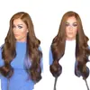Peruca Europeia e Americana da Amazon Moda Feminina Reparo Facial Cabelo Longo Cacheado Onda Grande Alta Temperatura Seda Fibra Química Peruca Touca em estoque