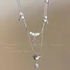 Collar de Estrella de Mar Cruzada Apilada de Doble Capa para Mujer Otoño e Invierno Subcultura Y2K Accesorios Cadena Larga Sexy del Milenio para Suéter