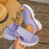Sandalias Deportivas Romanas de Tira Cruzada al por Mayor Verano 2024 Nuevas sin Cierre Malla Boca de Pez Flyknit Huecas Suela Gruesa