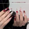 Accesorios para Uñas de Gato Rojo de Dibujos Animados Ankora Populares Accesorios de Diamante para Uñas de Gato Lindo Rojo Año Nuevo Rojo Vino Lazo