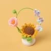 Girasol de Lana Transfronterizo en Maceta Flor de Lirio del Valle Nomeolvides Tulipán Adorno de Flor Artificial Temporada Escolar Regalo para Maestro
