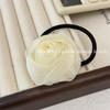 Lazo para el cabello de hilo súper hada con flor de rosa, minimalista para niña, fresco, goma elástica para atar el cabello, accesorios para el cabello de cola de caballo