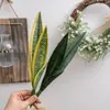 Planta Serpiente Artificial con Hojas en Forma de Luna, Flores Artificiales al por Mayor, Manualidades para Decoración de Bodas, Plantas Verdes Estilo Ins