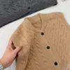 Colete de tricô sem mangas de botão único torcido estilo coreano para mulheres, nova jaqueta cardigã suéter em camadas para outono