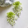 Sopla la Brisa de Primavera, las Flores de Sauce Flotando~ Pendientes Súper de Hada con Borlas de Flor de Perlas, Clips para Orejas para Mujeres sin Perforaciones, Colgantes de Oreja de Nicho