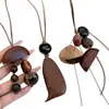 Collar Colgante Geométrico Irregular de Planta Cadena de Suéter Versátil Estilo Étnico Retro Joyería para Mujeres