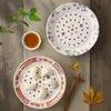 Prato de Melamina Doméstico Estilo Chinês Hotel Simples Prato Especial para Dumpling Anti-queimadura Camada Dupla Secagem Prato para Dumpling