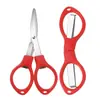 Tesoura de Viagem Pequena Dobrável, Mini Tesoura Multifuncional de Aço Inoxidável em Forma de Oito para Cortar Linha de Pesca, Tesoura de Alta Potência, Suprimentos para Equipamentos de Pesca