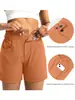 Shorts de trabajo para mujer de talla europea con múltiples bolsillos, pantalones casuales para exteriores con diseño de cremallera, cintura elástica, pantalones de golf para el ocio