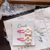 Grampo de Cabelo Flor de Tecido Colorida de Verão para Meninas Fofo Plumeria Amarrado à Mão BB Clip Lateral Não Danifica o Elástico de Cabelo