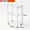Organizador de Encimera de Cocina Malla de Alambre Blanca Estante de Cocina Tres Niveles Moderno Simple Estante de Almacenamiento para Botellas y Frascos de Cocina