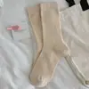 Calcetines para Mujer de Longitud Media Color Caramelo Otoño e Invierno Calcetines Apilables con Zapatos de Piel Pequeños Corea del Sur Rayas Verticales Color Sólido Media Moda