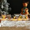Navidad Dibujos Animados Casa Pequeña Brillante Papá Noel Muñeco de Nieve Micro Paisaje Adornos de Resina Decoraciones Navideñas Regalos