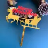 Decoração de bolo para assar no Natal série Vermelho Dourado Platina cartão de bolo acrílico feliz natal