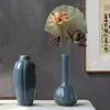 Vaso Cerâmico Chinês Retrô Imitando Garrafa de Melão Azul e Branco da Dinastia Song de Alto Padrão para Sala de Chá Zen Arranjo de Flores Hidropônicas Vasos Ornamentos