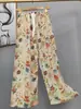 Pantalones de pijama de algodón para mujer, verano, finos, estampados, casuales, de pierna ancha, pueden usar mujeres embarazadas, comercio exterior, pantalones de talla grande