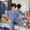 Pijamas infantis primavera e outono manga longa fina meninas médio e grande terno infantil meninas meninos bebê verão roupa de casa roupa exterior