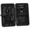 Set de Cortauñas en Stock, Set Completo Negro de 24 Piezas, Tijeras para Uñas, Limpiador de Oídos, Pinzas para Cutícula, Herramientas para Pedicura, Cortador Angulado