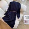 Falda Tejida Slim de Cintura Alta Madura Ligera de Estación Europea 2025 Otoño e Invierno Nuevo Vestido Elegante con Clase Estilo Diosa Francesa
