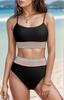 Traje de baño deportivo explosivo Amazon TEMU 2024 con almohadilla para el pecho para mujer, bikini sexy dividido con borde cruzado