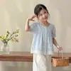 Camisa de Muñeca de Encaje para Niñas Tongsen Tongma Atuendo de Verano 2026 Nuevo Estilo Camisa de Manga Corta Súper Bonita para Niñas