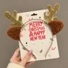 Diadema de Cabeza de Reno Navideña Linda Diadema de Disfraz Decoración de Astas para Niños Pinza para el Cabello Regalo Adorno para el Cabello de Niña Pequeña