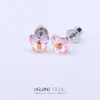 Aço Titânio 316L Moda Criativa Colorido Transparente Borboleta Osso da Orelha Stud Irregular Transfronteiriço Piercing Stud Brinco