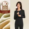 Liquidação: Camada de base térmica feminina, top de outono com fio quente, espessado para outono e inverno, top interno justo feminino
