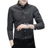 Camisa de negocios a rayas de manga larga entallada para hombre, primavera y otoño de 2021, marca de moda juvenil, camisa para hombre