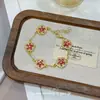 Pulsera Popular Clásica Sencilla de Flores de Xiaohongshu Nicho de Gama Alta Estilo Mid-Century Lujo Ligero Temperamento Diamante Brillante Pulsera para Mujer