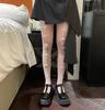 Piernas de Dibujos Animados Sexy Medias de Red de Niña Pura Caladas Múltiples Lazos Medias de Red Spice Girls Seda Blanca con Botas Medias de Red Mujer