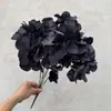 Flores Artificiais Pretas para Salão de Cerimônia de Casamento Arranjos de Flores, Flores Artificiais Atacado de Fabricante, Materiais Florais para Casamento de Hotel, Flores Artificiais Pretas