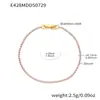 Pulseira Misteriosa Corrente de Tênis Cravejada com Diamantes Dopamina Aço Inoxidável Joia de Zircônia Banhada a Ouro 18K Não Desbota