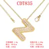 Moderna y Versátil Colgante de Alfabeto Inglés de 26 Letras con Microincrustaciones de Cobre Puro Cadena para Clavícula Suministro Directo Joyería de Collar para Mujer
