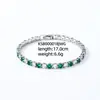 Pulseira para Mulheres, Ouro Branco, Cor Europeia e Americana, Joia Totalmente Banhada a Diamante, Zircônia Tennis, Corrente Popular Colorida, Transfronteiriço da Amazon