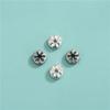 Plata de Ley S925 Accesorios Retro Lunares Pétalo Separador Separador Cuerda Hecha a Mano DIY Pulsera de Cuentas de Cristal Cuentas Separadoras
