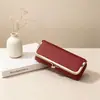 Estilo Nuevo Estuche Creativo para Gafas de Cuero Genuino, Bolsa Portátil para Guardar Gafas de Sol, Estuche de Alta Gama con Clip para Gafas de Sol, Estuche para Lápiz de Cejas de Mujer