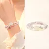 Pulsera de Ágata Blanco Natural Cristal Morado Pulsera de Perlas de Agua Dulce Temperamento Suave Versátil Elegante Mujer Exquisita Lujo Ligero