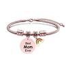 Pulseira Europeia e Americana Transfronteiriça Pulseira de Osso de Cobra de Aço Inoxidável Etiqueta de Dia das Mães Pulseira de Aço Titânio com Letras Presente de Feriado Arco-Íris