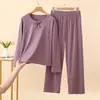 Conjunto Térmico Cálido para Mujer con Estampado Cepillado Nano, Polar Delgado, Lunares, Lazo, Lindo, Juvenil, Nuevo