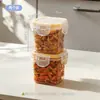BNBSContenedor pequeño portátil para alimentos con sello a presión, caja transparente para pepinillos y kimchi, caja de almacenamiento para refrigerador