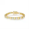 Nuevo Pulsera de Moissanita de 5 mm para Mujer, Plata de Ley, Artesanía Italiana Cepillada, Diseño Simple y Elegante, Selección Transfronteriza