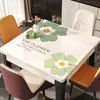 Toalha de mesa de PVC à prova d'água, à prova de óleo, lavável e resistente ao calor, com estampa de plantas e flores, modelo 2025 novo, luxo leve, toalha de mesa de jantar de alta qualidade