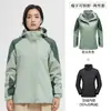 Jaqueta outdoor masculina e feminina três em um duas peças outono e inverno acolchoada com plumas, impermeável, respirável, traje de esqui