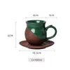 Xícara e Pires para Café Árabe, Xícara Aromática de Grés Retrô, Xícara Turca de Leite de Camelo, Conjunto de Xícaras Pequenas para Compartilhar em Festas